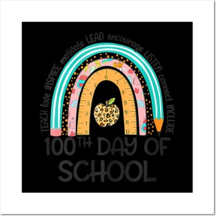 100Th Day Of School Teacher 100 Days Smarter Rainbow Posters and Art